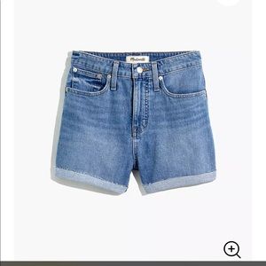Madewell curvy high rise denim shorts wyndale wash